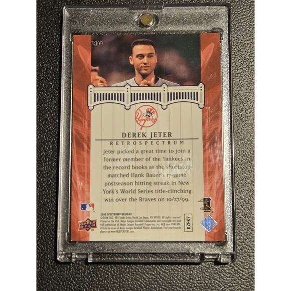 2008 Upper Deck Spectrum #DJ40 Derek Jeter Derek Jeter Retrospectrum Red #/99 - Picture 2 of 2